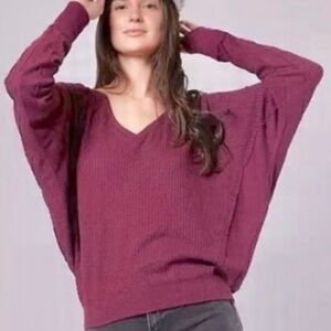 Free People Santa Clara Thermal in Mulberry Size L. NWT